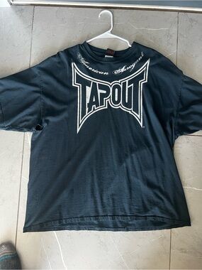 Tapout Black Tee with White Logo